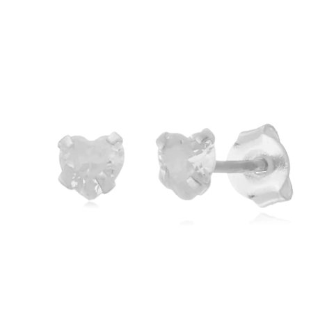 Brinco Coração Zircônia Cristal