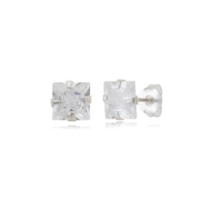 Brinco Quadrado Zircônia Cristal
