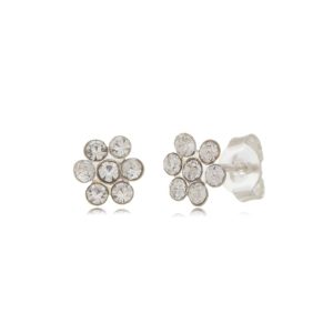 Brinco Flor Zircônia Cristal