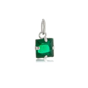 Pingente Quadrado Verde Esmeralda