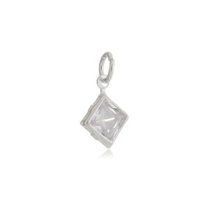 Pingente Quadrado Zircônia Cristal